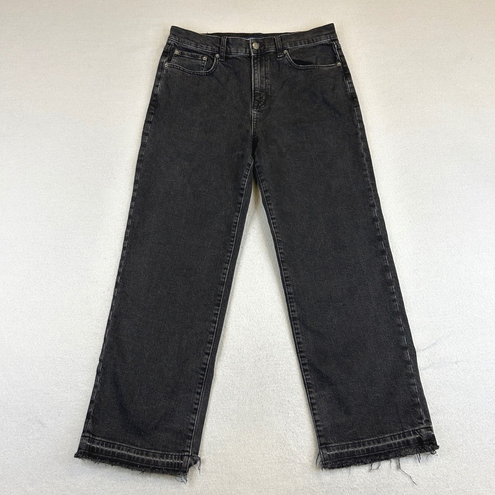 Aeropostale Baggy Jeans Men 32x30 (34x29) Black Denim Frayed Skater Streetwear